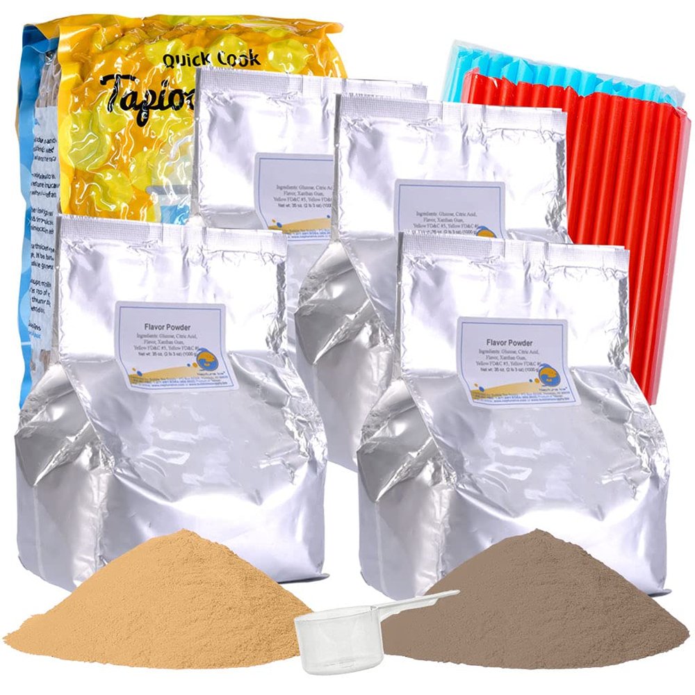 BUBBLE TEA SUPPLY Party Kit Coffee and Milk Tea Starter Bubble Tea Kit Gift Set Bubble Tea Boba Instant Boba Milk Tea Tapioca Bubble Tea Bubble Tea Starter Kit Tapioca Balls Boba Tea Powder Variety Bubble Tea Kit Boba for Bobas Drinks