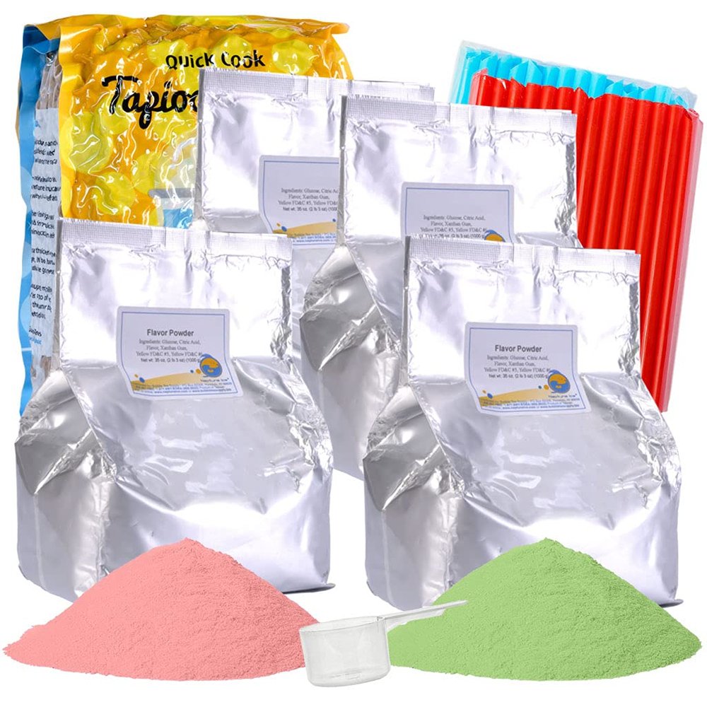 BUBBLE TEA SUPPLY Party Kit Strawberry and Honeydew Starter Bubble Tea Kit Gift Set Bubble Tea Boba Instant Boba Milk Tea Tapioca Bubble Tea Bubble Tea Starter Kit Tapioca Balls Boba Tea Powder Variety Bubble Tea Kit Boba for Bobas Drinks
