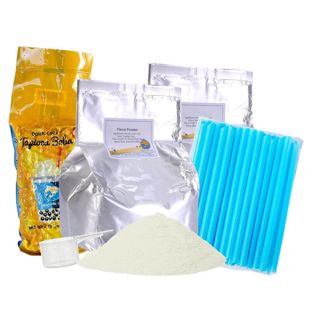 BUBBLE TEA SUPPLY Lychee [40-45 drinks] Starter Bubble Tea Kit Gift Set Bubble Tea Boba Instant Boba Milk Tea Tapioca Bubble Tea Bubble Tea Starter Kit Tapioca Balls Boba Tea Powder Variety Bubble Tea Kit Boba for Bobas Drinks