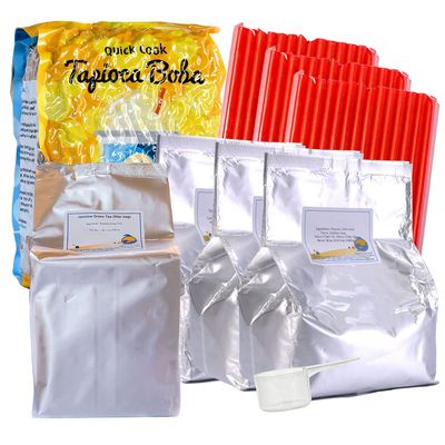 BUBBLE TEA SUPPLY Party Kit Green Jasmine Milk Tea Starter Bubble Tea Kit Gift Set Bubble Tea Boba Instant Boba Milk Tea Tapioca Bubble Tea Bubble Tea Starter Kit Tapioca Balls Boba Tea Powder Variety Bubble Tea Kit Boba for Bobas Drinks