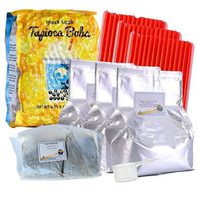 BUBBLE TEA SUPPLY Party Kit Black Aromatic Milk Tea Starter Bubble Tea Kit Gift Set Bubble Tea Boba Instant Boba Milk Tea Tapioca Bubble Tea Bubble Tea Starter Kit Tapioca Balls Boba Tea Powder Variety Bubble Tea Kit Boba for Bobas Drinks