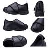 ZJING Mens Wide Diabetic Leather Shoes, Adjustable Closures Walking Slippers for Arthritis Edema Swollen Feet Middle-Aged Elderly Men,Black,14 view 4