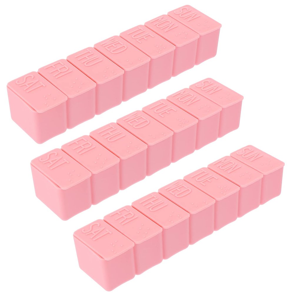 3pcs Portable Travel Medicine Storage Boxes Convenient Type Design Compartments Lightweight and Compact Organizer for Easy Daily Use and Travel
