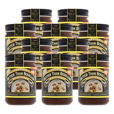 Better Than Bouillon Premium Mushroom Base, Made from Seasoned & Concentrated Mushrooms, Makes 9.5 Quarts of Broth, 38 Servings, 8 OZ (Pack of 10)