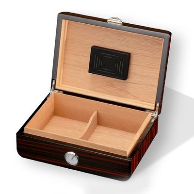 Humidors Cedar Wood Portable Cigar Small Cigar Box can Hold 30 Cigars with Hygrometer and humidifier