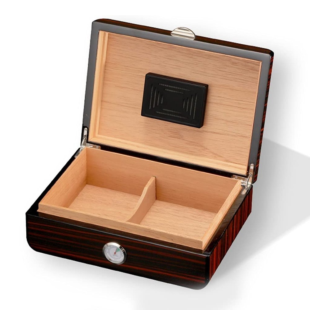 Humidors Cedar Wood Portable Cigar Small Cigar Box can Hold 30 Cigars with Hygrometer and humidifier