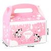 umoni Cow Party Favor Treat Boxes 12 Pack Pink Cow Gift Goodie Boxes for Girls Birthday, Farm Animal Theme, Barnyard Party Supplies view 3