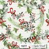 (1577) TWO Individual Paper LUNCHEON Decoupage Napkins - CHRISTMAS GREENS RIBBON view 1