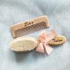 Custom Name Baby Bathing Comb Baby Care Hair Brush Pure Natural Wool Wood Comb Newborn Massager Baby Shower and Registry Gift (Standard, 03) view 2