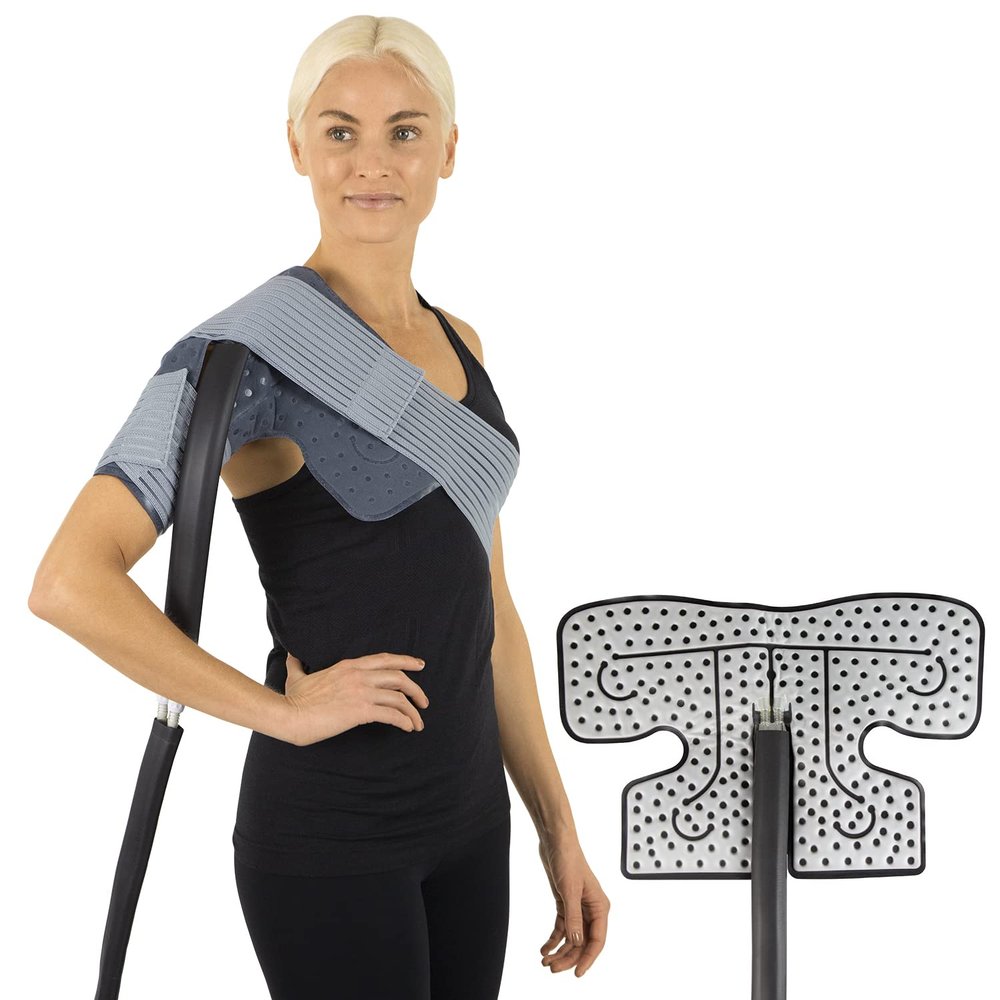 Vive Cold Therapy Machine Replacement Pads For Shoulder - Flexible Ergonomic Reusable Padding for Ice Therapy - Pain Relief System - Shoulder Adjustable Device Accessory to Reduce Swelling (Pads Only)