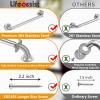 18 Inch Shower Grab Bar 2 Pack Brushed Nickel SUS304 Safety Bathroom Grab Bars with Concealed Screws, 500lbs Support Assist Bath Handle Balance Bar for Handicap Elderly Pregnant view 2