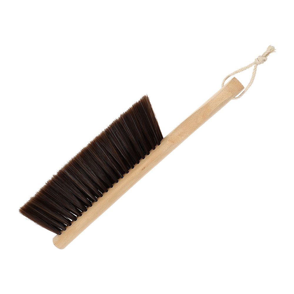 Practical Bed Brush Cleaning Brown Brush Duster Wooden Handle Large Surface Soft Bristles