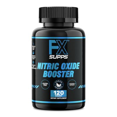 FX SUPPS Nitric Oxide Support | Pre-Workout Supplement for Men & Women  120 Capsules  with Arginine for Endurance, Workout Performance & Circulation Support