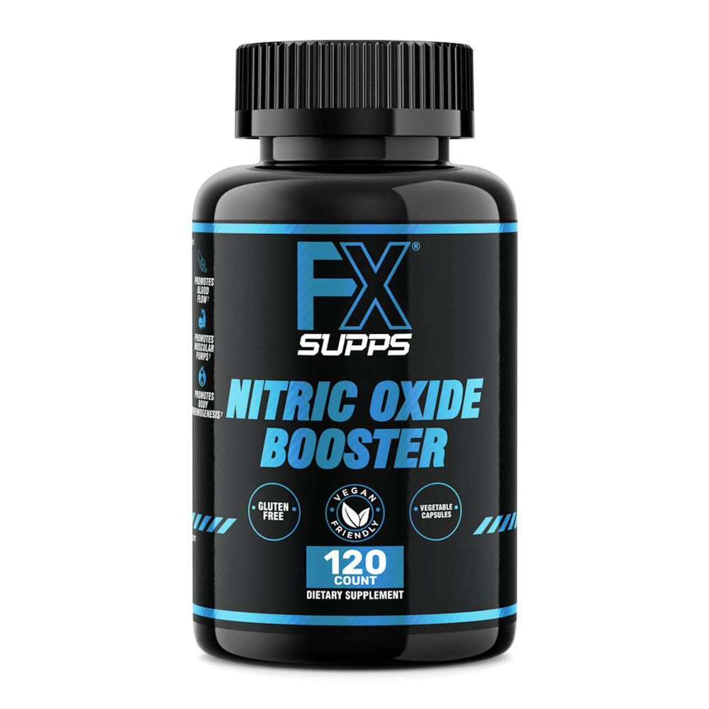 FX SUPPS Nitric Oxide Support | Pre-Workout Supplement for Men & Women 120 Capsules with Arginine for Endurance, Workout Performance & Circulation Support