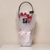 10pcs Clear Flower Bouquet Bags With Handle Dots Florist Shop Transparent Gifts Bag Presents Packaging Supplies for Wedding Birthday Anniversary Christmas Mothers Day Baby Shower Party Black Dots view 3