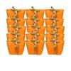 SEIWEI 15PCS Paper Gift Bags with Handle, Party Favor Bag Bulk with Bow Ribbon, Party Bags Bulk for Birthday, Wedding, Party Favour, Present Wrap-Orange view 1