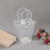 10pcs Clear Flower Bouquet Bags With Handle Dots Florist Shop Transparent Gifts Bag Presents Packaging Supplies for Wedding Birthday Anniversary Christmas Mothers Day Baby Shower Party White Dots view 3