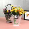 10pcs Clear Flower Bouquet Bags With Handle Dots Florist Shop Transparent Gifts Bag Presents Packaging Supplies for Wedding Birthday Anniversary Christmas Mothers Day Baby Shower Party White Dots view 4