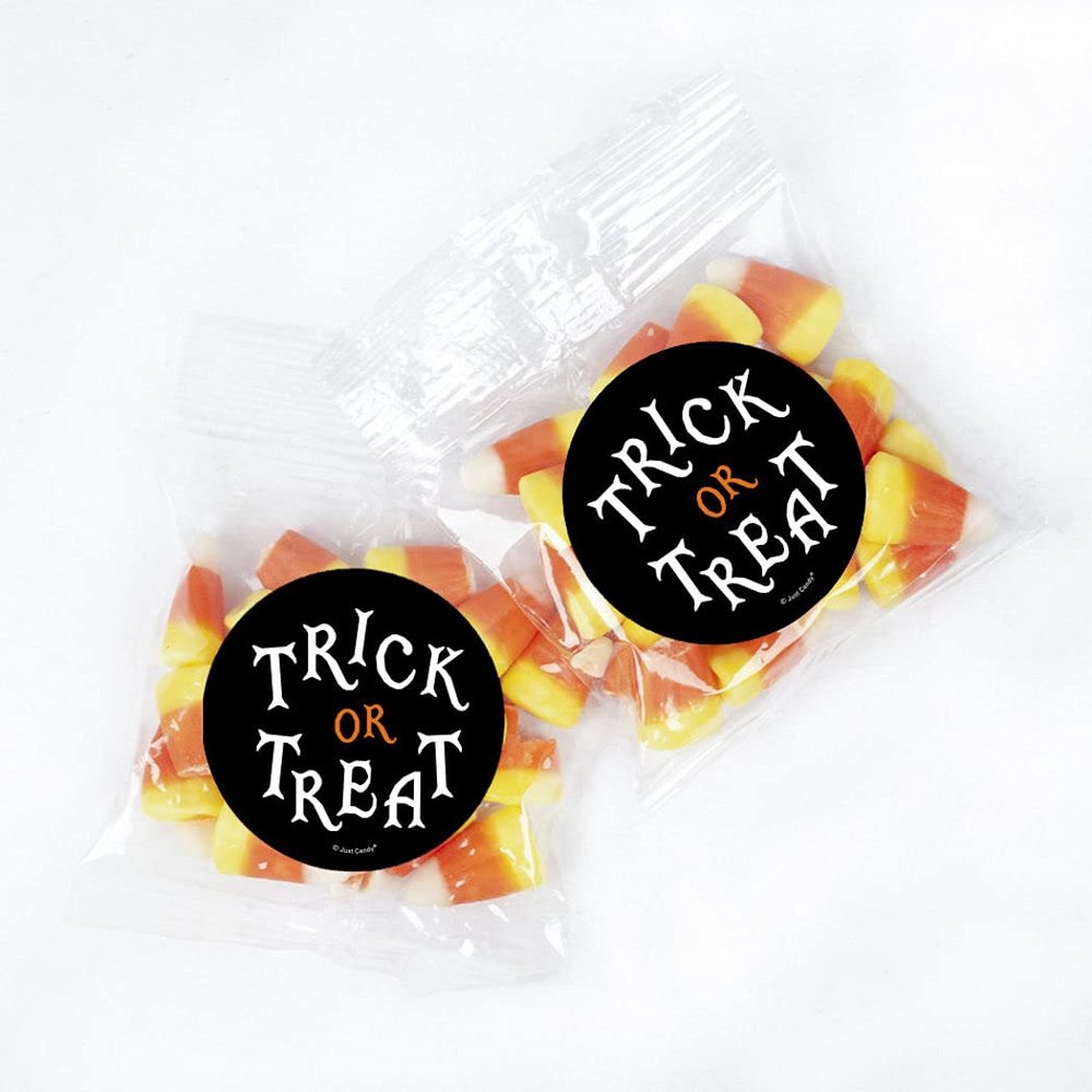 24ct Halloween Candy Corn Trick or Treat 1oz Bags with Stickers (24 Pack)