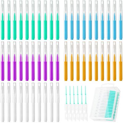 350 Pieces Braces Brush for Cleaner Interdental Brushes Kit Flosser for Braces Dental Braces Cleaner Braces Floss Picks Flossing Head Oral Dental Hygiene Flosser Tooth Cleaning(Basic Colors)