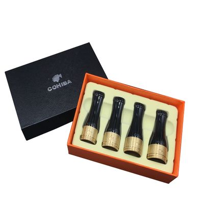 4 Sizes Cigar Nozzle Holder Pure Copper Resin Sculpture Pattern Cigar Pipe Set (Vintage Copper)