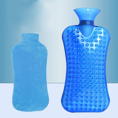 (2 liters) Rubber hot Water Bottle, Suitable for Relieve Neck and Shoulder Pain, Cold and hot Packaging Suitable for hyperthermia and Warming Hands and feet (with Cloth Cover).