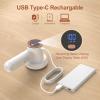 Fabric Shaver Fuzz Remover Rechargeable, HOMEASY Electric Lint Remover Shaver with 3 Blades & LED Digital Display, Sweater Couch Fabric Pill Shaver for Sweater, Couch, Furniture (White) view 2