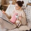 2 Pieces Hot Water Bottle Cover Soft Cover Only Knitted Hot Water Bottle Sweater for Winter Compress and Cold Therapy, Menstrual Cramps, Neck, Shoulder Pain Relief(Pink, Khaki) view 4