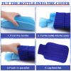 2 Pieces Hot Water Bottle Cover Soft Cover Only Knitted Hot Water Bottle Sweater for Winter Compress and Cold Therapy, Menstrual Cramps, Neck, Shoulder Pain Relief(RoyalBlue, Grey) view 4