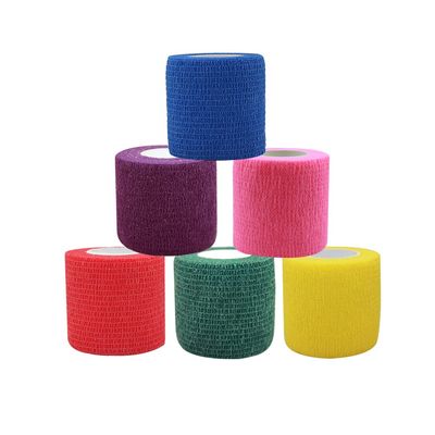 [6 Pack-2" x5Yards] MINGYUE Self Adhesive Bandage Wrap,Athletic Tape,Sports Tape,Wrist and Ankle Wrap Tape,Cohesive Bandage for Vet Tape(Multi-Color 02)