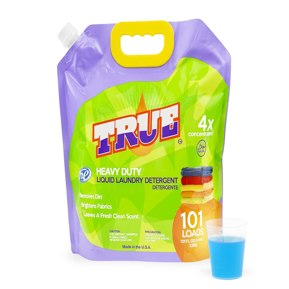 True Detergent - Heavy Duty Liquid Laundry Detergent- Original Scent - 4x Concentrated - 101 Fluid Ounces (101 Loads) - Made in USA & Halal