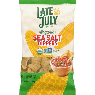 Late July Sea Salt Dippers Organic Tortilla Chips, 7.4 Oz Bag