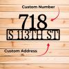Address Personalized Steel Wall Sign Metal Art Black / 30" view 2