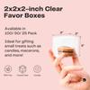 Decvel 2x2x2 inches Clear Favor Boxes (50 Pack) - Plastic Clear Boxes for Treats, Mini Gift, Small Candy - Macaron Box - Wedding, Party Favor Box view 2