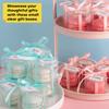 Decvel 2x2x2 inches Clear Favor Boxes (50 Pack) - Plastic Clear Boxes for Treats, Mini Gift, Small Candy - Macaron Box - Wedding, Party Favor Box view 4