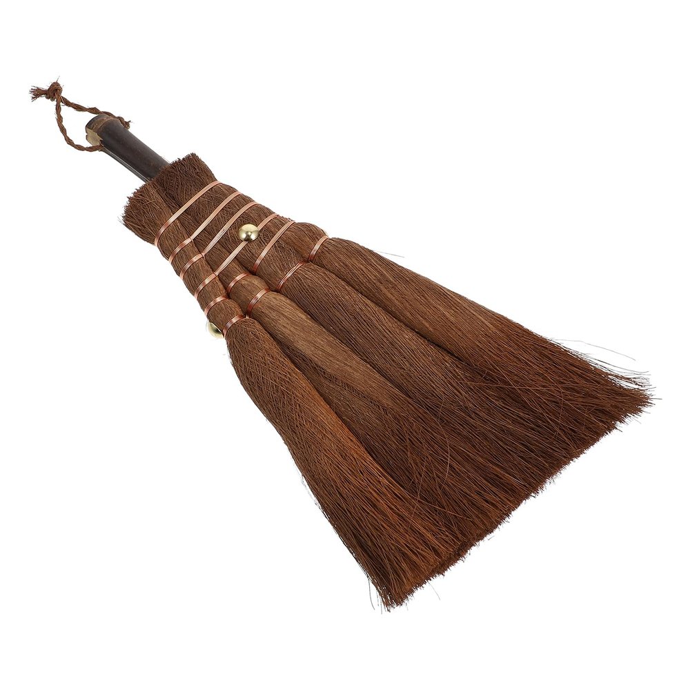 1pc Mini Broom Tool for Household Cleaning Natural Palm Broom Desk Cleaning Brush Light Brown Compact and Portable for Home and Office Use