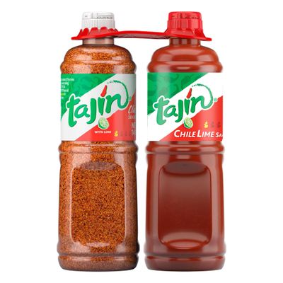 Tajin Clsico Seasoning 14oz and Tajn Chile Lime Sauce 15.38oz Bundle (Pack of 2)