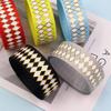 10 Yards Black White Ribbon Stripe Ribbon Halloween Christmas Checkered Wired Ribbon Decorative Ribbons for Xmas Fall Tree Wrapping Wreath Bouquet Crafts,Yellow,10yard view 3