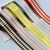 10 Yards Black White Ribbon Stripe Ribbon Halloween Christmas Checkered Wired Ribbon Decorative Ribbons for Xmas Fall Tree Wrapping Wreath Bouquet Crafts,Yellow,10yard view 4