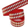 10 Yards Black White Ribbon Stripe Ribbon Halloween Christmas Checkered Wired Ribbon Decorative Ribbons for Xmas Fall Tree Wrapping Wreath Bouquet Crafts,Red,50yard view 1