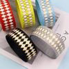 10 Yards Black White Ribbon Stripe Ribbon Halloween Christmas Checkered Wired Ribbon Decorative Ribbons for Xmas Fall Tree Wrapping Wreath Bouquet Crafts,Red,50yard view 4