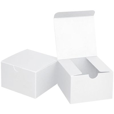 Fairlegend Small White Gift Boxes,White Kraft Paper Boxes for Gifts, Party Favors, Showers, Crafts, Candy Boxes, 50 Pack Pure White 3 x 3 x 2 inches