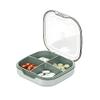 1PC Pill Box, Medicine Organizer for Purse, Daily Vitamin Case 4 Days for Travel, PC+PP Cute Weekly Supplement Capsule Small Container for Pocket, Portable Gummies HolderGrass Green view 1