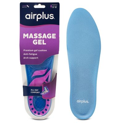 Airplus Super Gel Cushion Insole for Womens Shoe Sizes 5-11  All-Day Comfort, Shock Absorption, Gel Zones, Full-Length Footbed, Trim-to-Fit for Casual, Athletic, Dress Shoes, and Work Boots