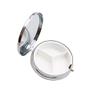 1PCS Round Mini Portabler Stainless Steel Pill Box Case Pocket 2 inches Medicine Tablet Holder Organizer Case for Purse -Compact 3 Compartment(Colorful Little Dog Footprints on Black) view 3