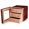 Humidor Three-Layer Cedar Wood Cigar Box Wooden Cigar Office Cigar Box with humidifier can Hold 50 Cigars view 1
