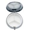 2PCS Round Mini Portabler Stainless Steel Pill Box Case Pocket 2 inches Medicine Tablet Holder Organizer Case for Purse -Compact 3 Compartment(Colorful Dog Footprints on White) view 4