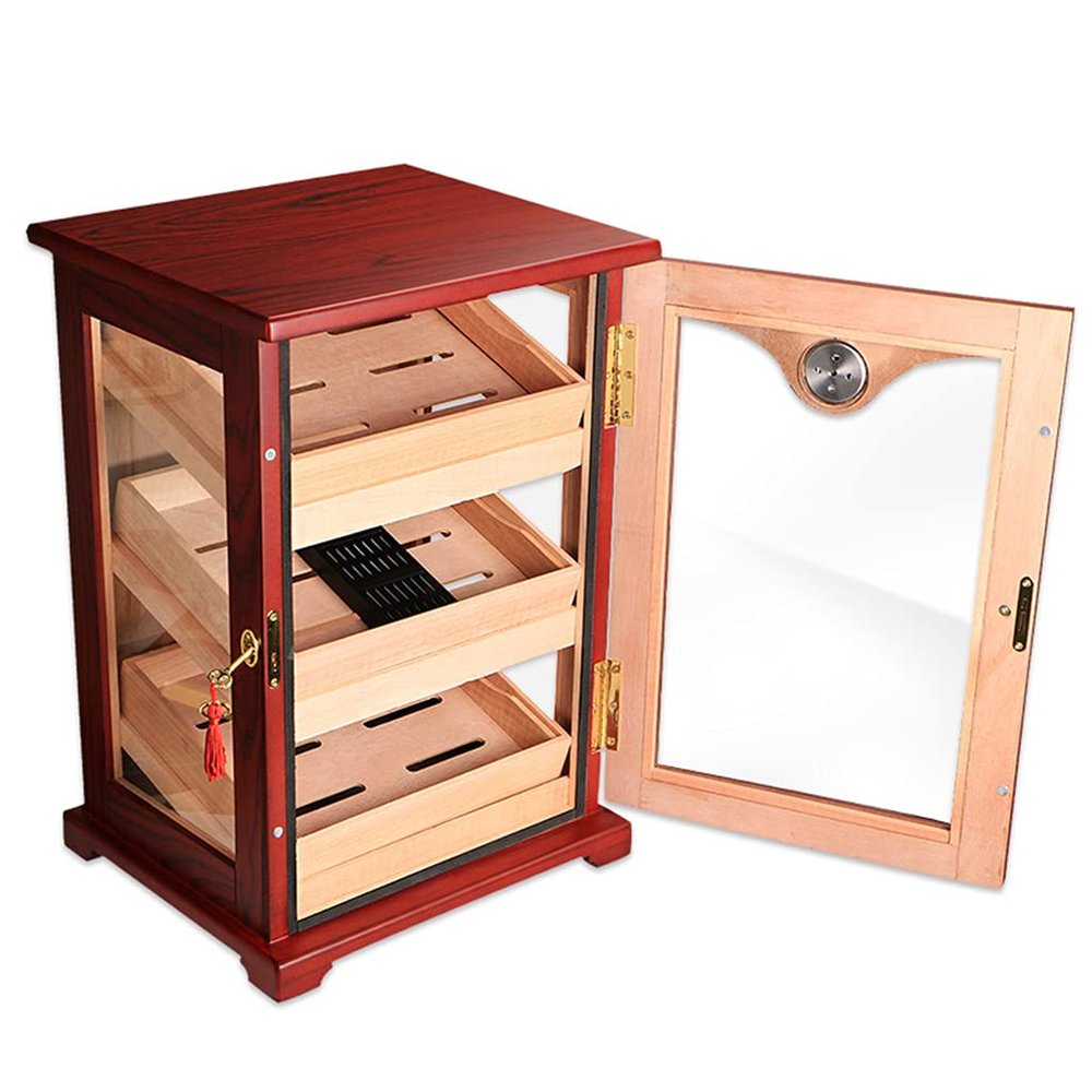 Humidor Mini Cigar Cabinet Cedar Wood Cigar Multi-Layer Cigar Box with humidifier Cigar Display Cabinet
