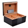 Nhlzj YANGXIAO Cigar Humidor, Handmade Cedar Wood Cigar Box, Desktop Humidor with Hygrometer and Humidifier, Removable Cedar Tray, Cigar Storage Box Holds up to 100 Cigars (Black) view 3