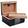 Nhlzj YANGXIAO Cigar Humidor, Handmade Cedar Wood Cigar Box, Desktop Humidor with Hygrometer and Humidifier, Removable Cedar Tray, Cigar Storage Box Holds up to 100 Cigars (Black) view 4